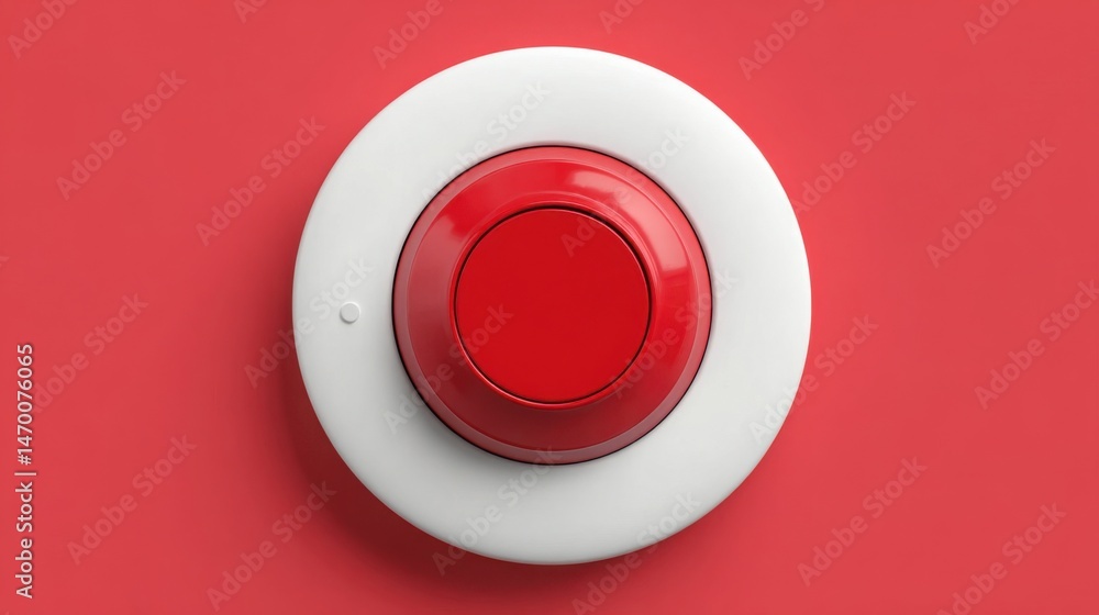 Poster classic red and white light switch portraying the concept of control and motion in a frictionless en