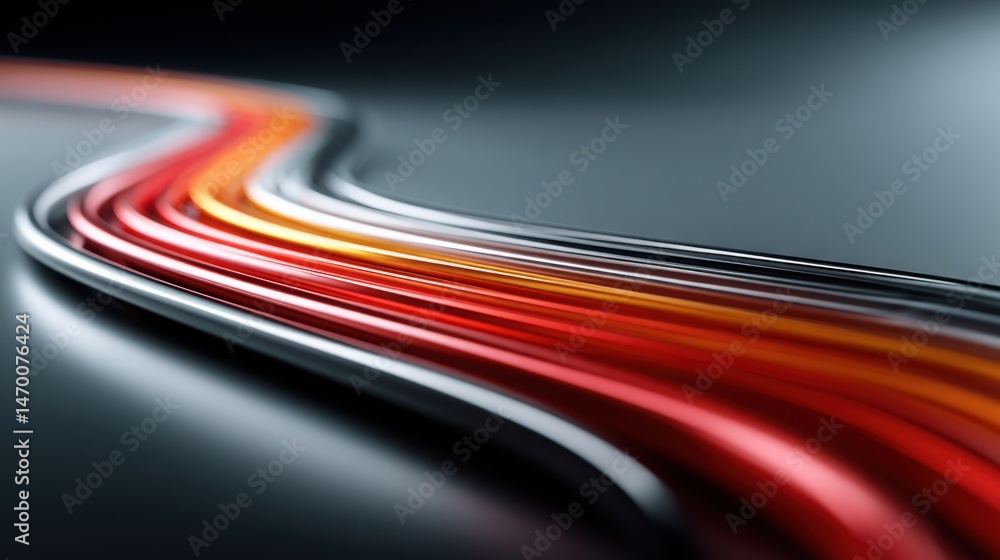 Poster red and yellow wave illustrating smart persuasion engine icon concept focused on automated influence
