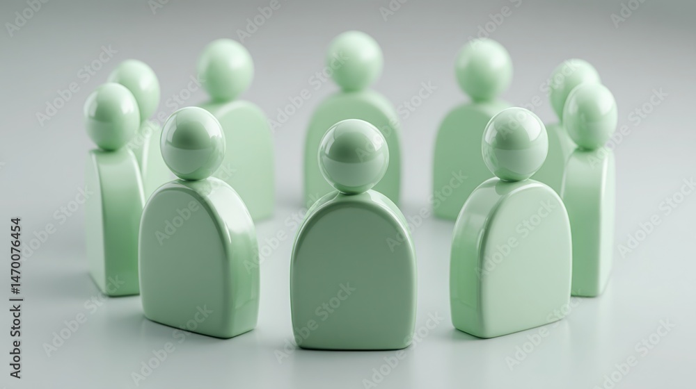 Poster group of people representing smart persuasion engine icon concept focused on automated influence and