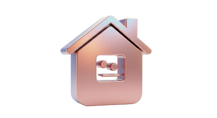 Isolated Metallic Home Icon