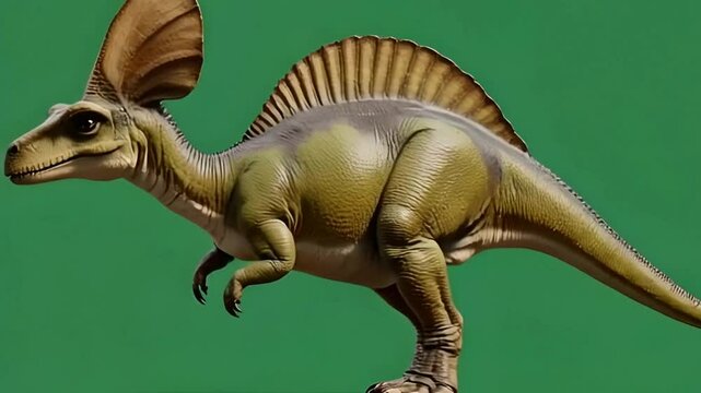 Parasaurolophus Dinosaur Green Screen Background Chroma Key, Generative AI