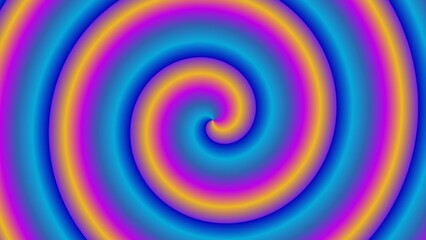 Hypnotic spiral of vibrant blues, purples, and oranges