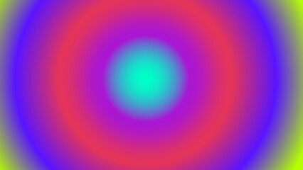 Concentric circles of vibrant, blurry color gradients in red, purple, and teal