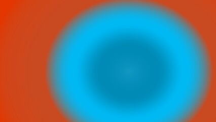 Abstract art featuring a blurred cyan circle on an orange background