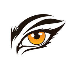 Tiger Eye Vector Illustration Graphic Icon Close Up Detail Feline Animal Wild Cat Design Symbol