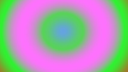 Vibrant concentric circles in pink, green, and blue hues, creating a soft, blurred gradient effect