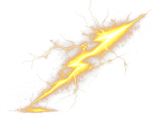 Yellow electric lightning bolt icon