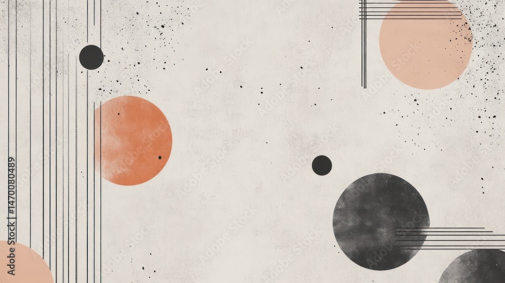 Poster abstract circles and lines on light background