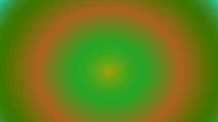 Concentric circles of green, orange, and yellow gradients forming a radial pattern