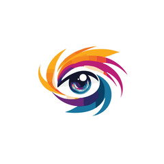Creative Eye Illustration With Colorful Abstract Elements And Artistic Design On White Background
