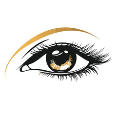 Obraz premium Elegant Eye With Golden Accents Graphic Illustration For Beauty And Fashion Designs