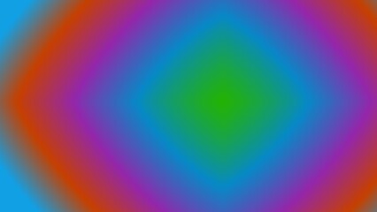 Vibrant concentric circles blend into a central green diamond shape, creating an abstract gradient effect