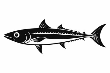 mackerel sihouette black vector