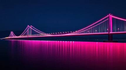Obraz premium Illuminated bridge at night