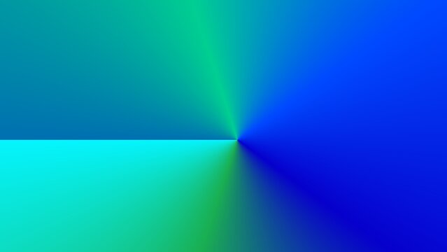Abstract gradient artwork featuring teal, blue, and green hues converging at a central point (2)