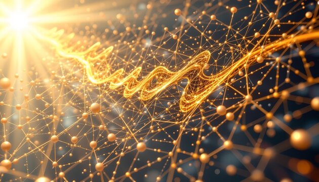 a mesmerizing 3d illustration that blends the intricate beauty of abstract plexus technology with th