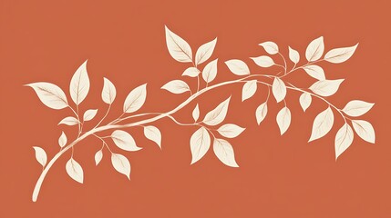 Elegant Cream Branch with Burnt Orange.