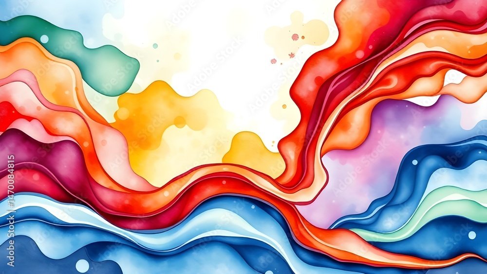 Fototapete set of 4 abstract modern graphic liquid elements. dynamical waves vivid colors fluid forms. isolated