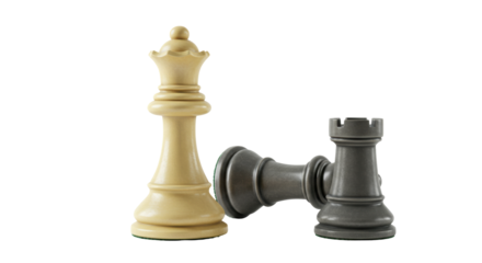 Isolated Chess Queen with Fallen Chess Rook