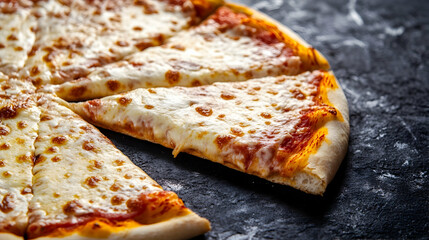 Delicious mozzarella cheese pizza, showcasing a delightful italian culinary experience