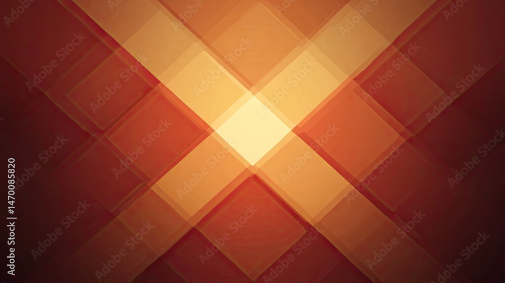 Poster geometric pattern of intersecting rhombus shapes in warm tones.