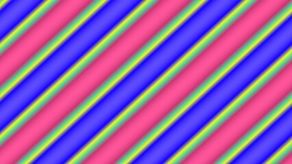 Diagonal stripes of vibrant pink, blue, and yellow gradients create an energetic, repeating pattern