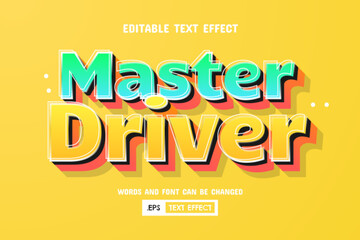 Master driver text - editable 3d style text effect