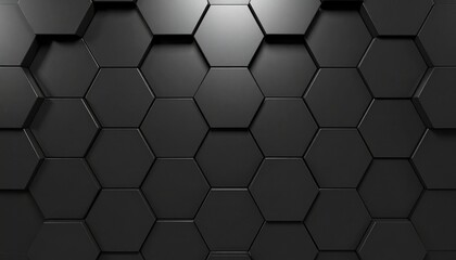 black hexagons seamless pattern