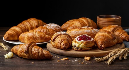 Fototapeta premium High-Resolution Bakery Photography with Simple Background Styling