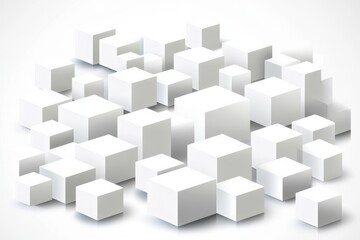 Abstract 3D white cubes
