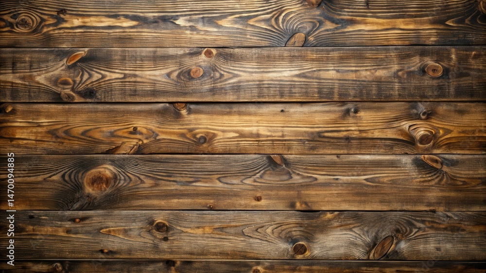 Aufkleber rustic brown wooden planks background texture image a detailed view of weathered, horizontal wood gr