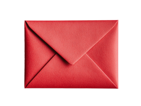 Red envelope for special occasions and festive celebrations on a transparent background, cut out - Powered by Adobe