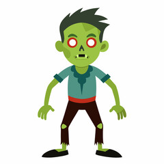 funny cartoon zombie green