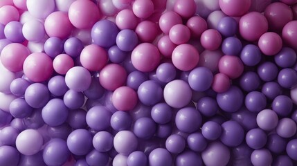 Vibrant pink and purple balloon wall display