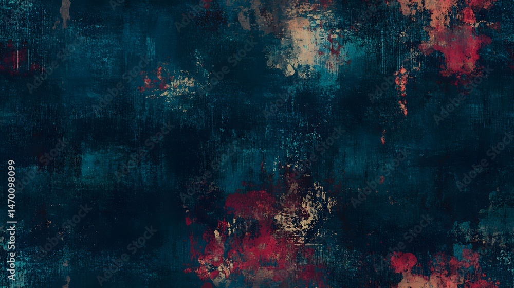 Poster abstract pattern of dark hues with colorful splashes.