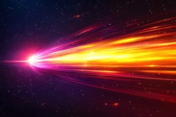 Obraz premium Abstract cosmic light trail across a starry night sky.