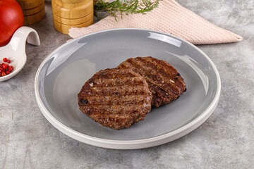 Grilled beef burger cutlet minced meat