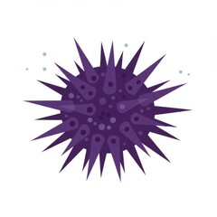Obraz premium Purple Sea Urchin Illustration on White Background