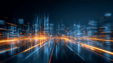 Digital Transformation Concept with Futuristic Data Flow and Smart Technology Visualization