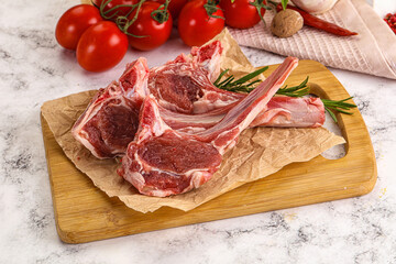 Raw Rack of Lamb for cooking