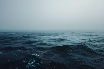 Vast moody ocean under an overcast sky