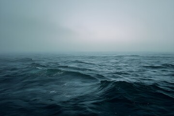 Vast moody ocean under an overcast sky