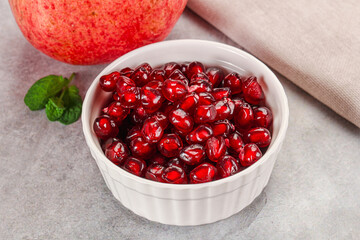 Ripe sweet red pomegranate seeds