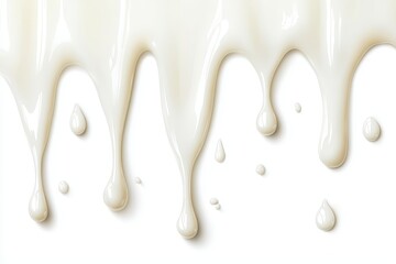Creamy liquid drips and pools