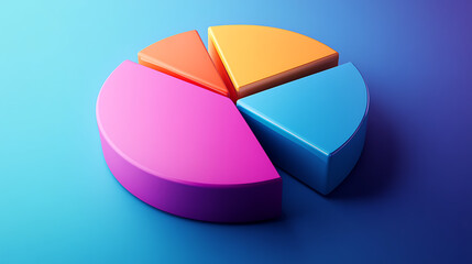 Fototapeta premium 24. A colorful pie chart with a large segment for savings, showing a visual budget breakdown. (3)