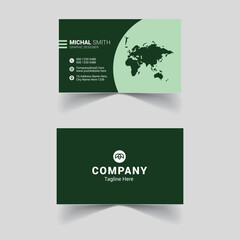 Contact Details and Connection Business Card Design in Green	