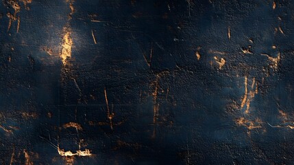 Dark textured surface with golden highlights.