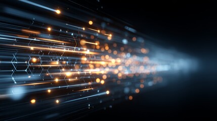 Digital Transformation Concept with Futuristic Data Flow and Smart Technology Visualization