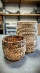 Obraz premium active seniors, adult, adults only, basket, business, close-up, color image, concentration, craft, craft product, craftsperson, creativity, cultures, expertise, females, hobbies, horizontal, human bod