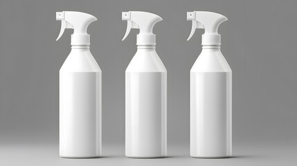 Professional Mockup of Realistic White Plastic Spray Bottle for Cosmetic Products